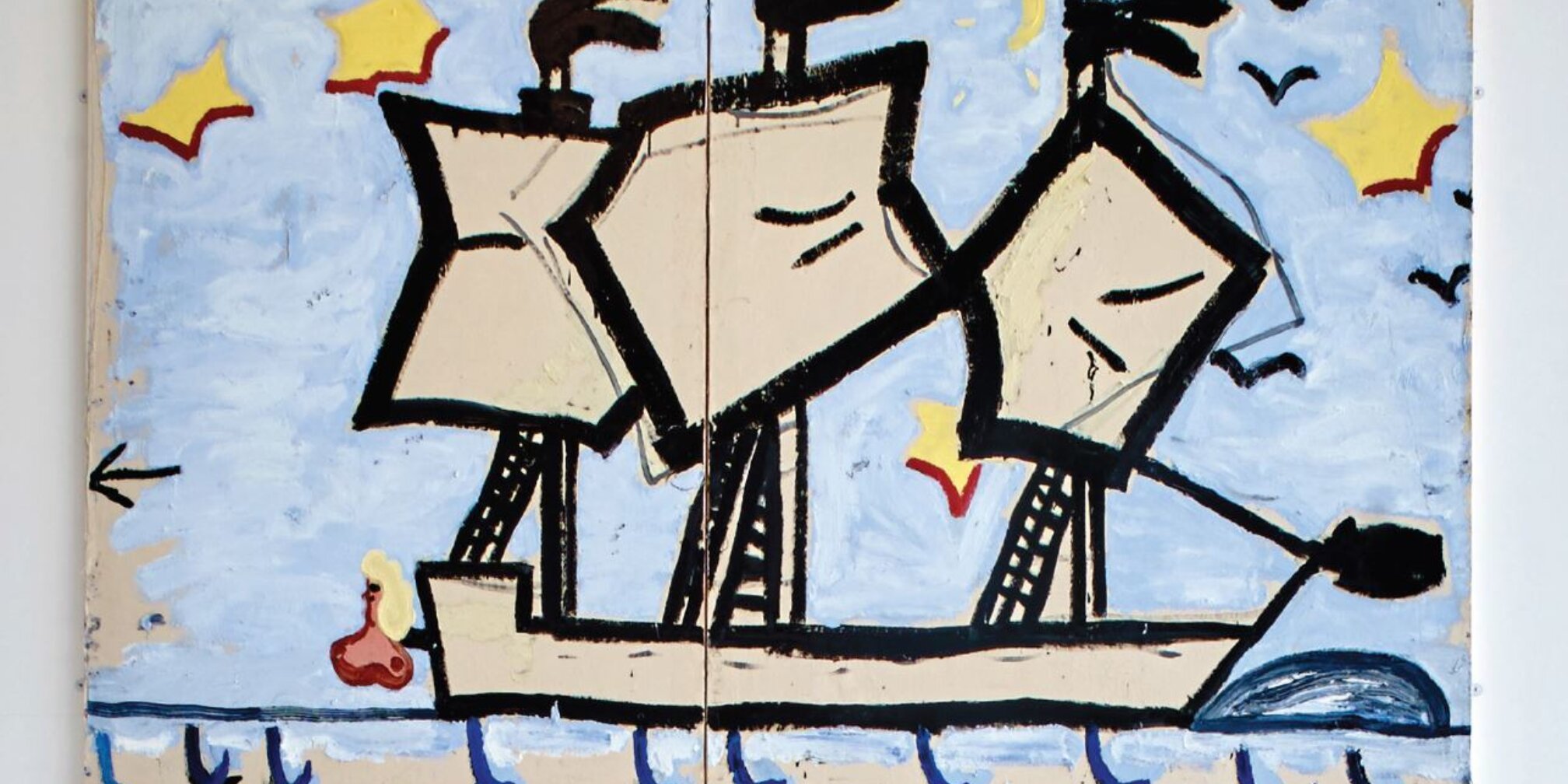 Rose Wylie, Sailing Boat, 2015